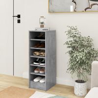 VidaXL Schoenenkast 31,5x35x90 cm bewerkt hout betongrijs