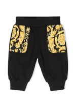 Versace Kids pantalon en coton à imprimé Barocco - Noir - thumbnail