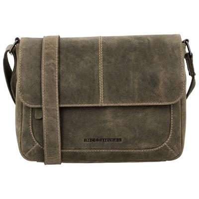 Hide & Stitches Schoudertas met Overslag Idaho Olijf