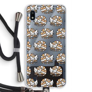 Slapende poes: Samsung Galaxy A10 Transparant Hoesje met koord