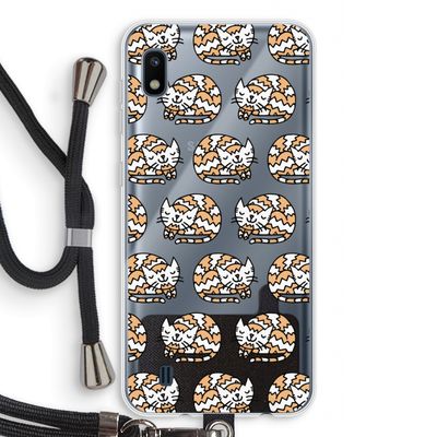Slapende poes: Samsung Galaxy A10 Transparant Hoesje met koord