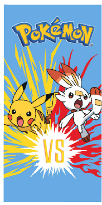 Pokemon strandlaken Pikachu en Scorbunny 70 x 140 cm - katoen Pokemon strandlaken Pikachu en Scorbunny 70 x 140 cm - katoen