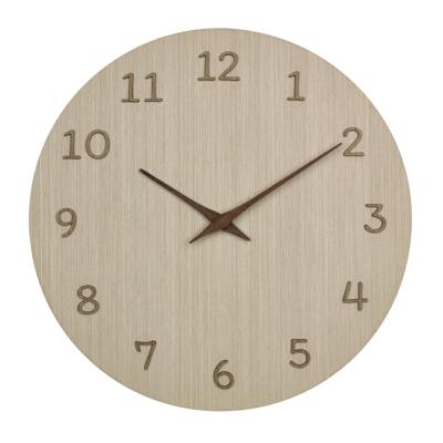 Wandklok - naturel houtkleur - D30 cm - hout - muur klok - rond