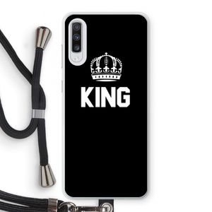 King zwart: Samsung Galaxy A70 Transparant Hoesje met koord