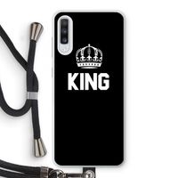 King zwart: Samsung Galaxy A70 Transparant Hoesje met koord King zwart: Samsung Galaxy A70 Transparant Hoesje met koord