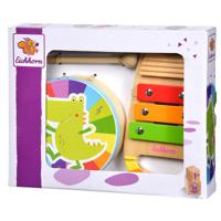 Eichhorn houten trommel en xylofoon muziekset 3dlg.