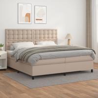 Boxspring met matras kunstleer cappuccinokleurig 200x200 cm