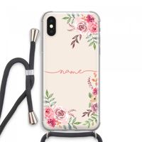 Rozen: iPhone XS Max Transparant Hoesje met koord