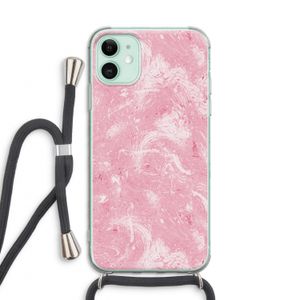 Abstract Painting Pink: iPhone 11 Transparant Hoesje met koord