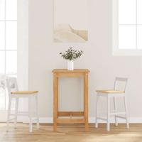 Barkrukken 2 stuks Wit Massief Hout Rubber