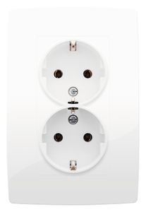 Niko Original stopcontact 2 voudig met randaarde wit
