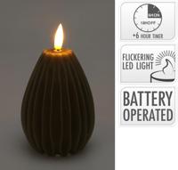 Home & Styling Kaars peer led geribbeld 10cm