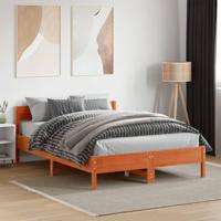 Bedframe zonder matras massief grenenhout wasbruin 120x190 cm