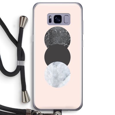 Marmeren cirkels: Samsung Galaxy S8 Plus Transparant Hoesje met koord