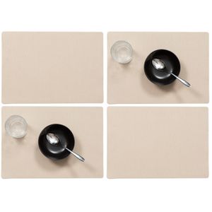 Set van 8x stuks stevige luxe Tafel placemats Plain camel 30 x 43 cm