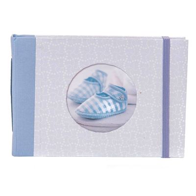 Fotoboek met elastiek als sluiting blauw