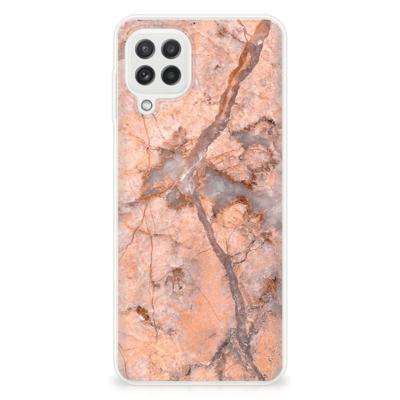 Samsung Galaxy A22 4G | M22 | TPU | Siliconen hoesje | Marmer Oranje