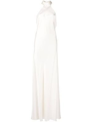 Michelle Mason robe longue à dos-nu - Blanc