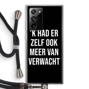 Meer verwacht - Zwart: Samsung Galaxy Note 20 Ultra / Note 20 Ultra 5G Transparant Hoesje met koord