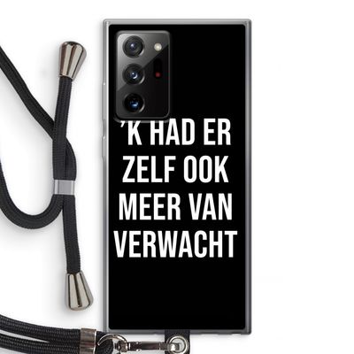 Meer verwacht - Zwart: Samsung Galaxy Note 20 Ultra / Note 20 Ultra 5G Transparant Hoesje met koord