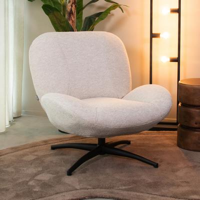 LABEL51 Draaifauteuil 'Clayton' Canyon stof, kleur Naturel