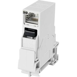 Telegärtner 100007437 Draagrailconnector RJ45 Koppeling, inbouw Aantal polen: 8P8C Lichtgrijs 1 stuk(s)