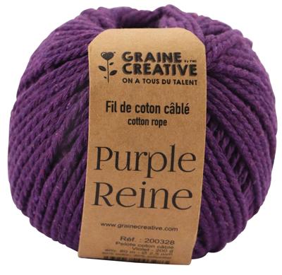 Graine Créative Macramé touw, ft 2,5 mm x 80 m, paars