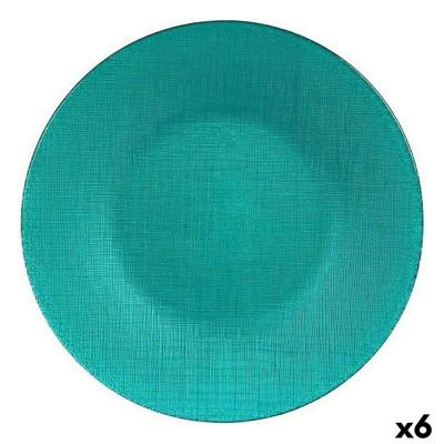 Eetbord Vivalto 323928P 323928P Turkoois Glas 27,5 x 2 x 27,5 cm (6 Stuks)