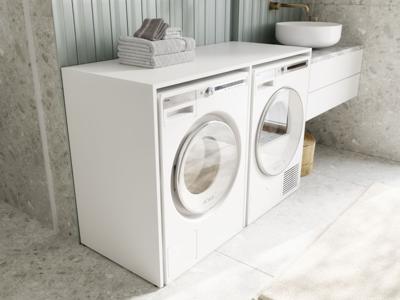 Wasmachinekast DORLOTE 2 machines wit