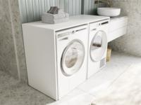 Wasmachinekast DORLOTE 2 machines wit