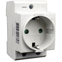 Din rail stopcontact 2p+PE SEP CWCD-1G voor in de groepenkast