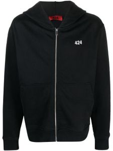 424 hoodie en coton à logo imprimé - Noir