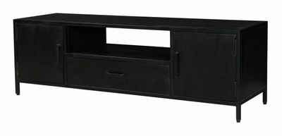 Livingfurn TV-meubel 'Kala' Mangohout 160cm, kleur zwart