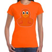 Verkleed T-shirt dames - oranje - eend - Carnaval/themafeesten