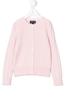 POLO RALPH LAUREN KIDS cable knit cardigan - Rose