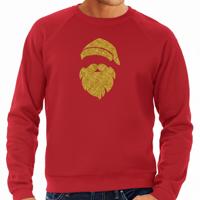 Kersttrui / sweater voor heren - Kerstman - glitter goud - rood - kerstborrel kantoor