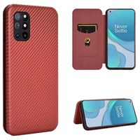 OnePlus 8T Flip Case - Koolstofvezel - Rood - thumbnail