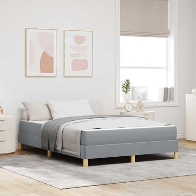 Boxspring bed Taupe, Bruin 140 x 190 cm Stof, Engineered Hout