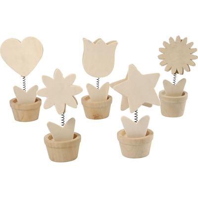 Creativ Company Versier je houten memoclip bloem, 10st.