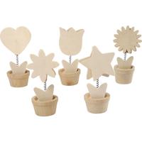 Creativ Company Versier je houten memoclip bloem, 10st.