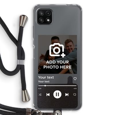 Music Player: Samsung Galaxy A22 5G Transparant Hoesje met koord