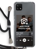 Music Player: Samsung Galaxy A22 5G Transparant Hoesje met koord