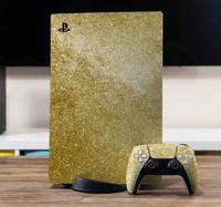 PS5 sticker Glanzende gouden huid