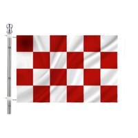 Vlag van noord Brabant met vlaggenstok set - rood/wit - 90 x 150 cm - feest