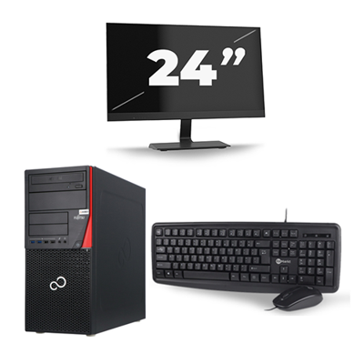 Fujitsu Esprimo P756 Micro Tower - Intel Core i5-6e Generatie - 8GB RAM - 256GB SSD - Windows 11 + 1x 24 inch Monitor