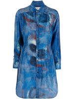 Marni chemise en soie à imprimé graphique - Bleu