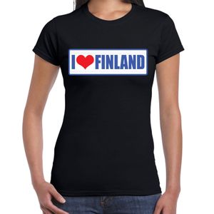 I love Finland landen t-shirt zwart dames 2XL  -