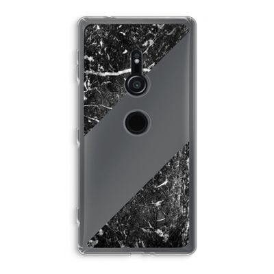 Zwart marmer: Sony Xperia XZ2 Transparant Hoesje