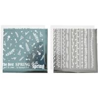 Creativ Company Deco folie en transfervel, lente bloemen, vel 15x15 cm, zilver, turquoise, 2x2 vel/ 1 doos