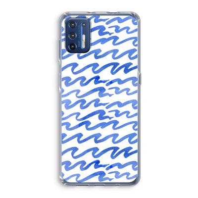 Blauwe golven: Motorola Moto G9 Plus Transparant Hoesje